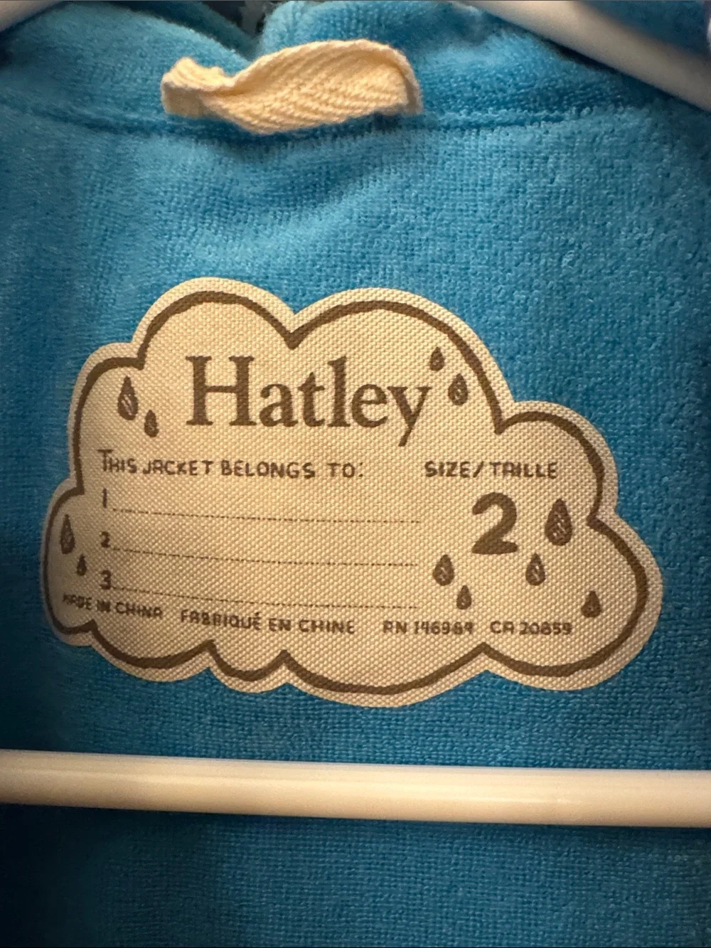 Hatley Light Blue Shark Print Hooded Raincoat for Kids